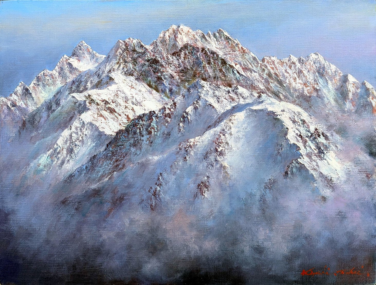 NO-a13「五月の穂高連峰（槍ヶ岳山頂より）」